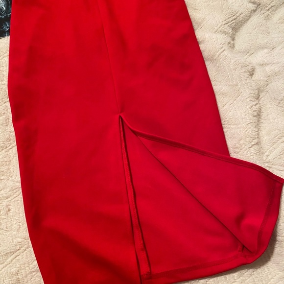 3/$40 Red Cut-out Slit Dress - Picture 4 of 6